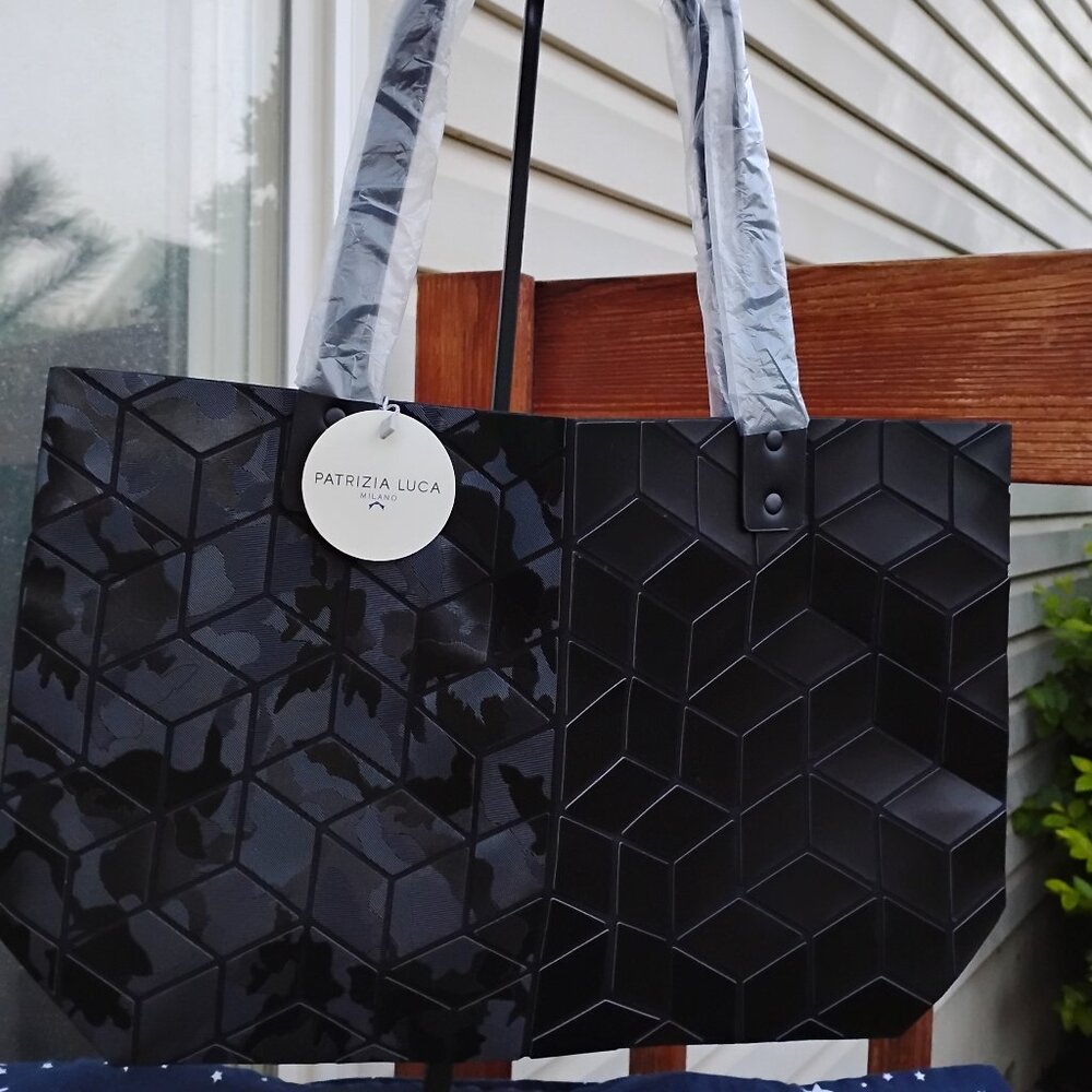 Patrizia Luca Black Two-Tone Geometric Bag